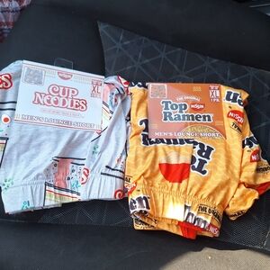 ISSI Men's Lounge Shorts Set - Yellow and Light Gray Noodle Prints